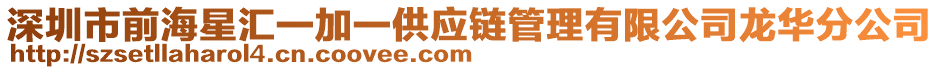 深圳市前海星匯一加一供應鏈管理有限公司龍華分公司