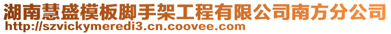 湖南慧盛模板腳手架工程有限公司南方分公司