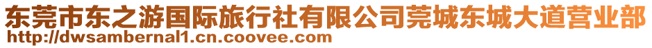 東莞市東之游國際旅行社有限公司莞城東城大道營業(yè)部