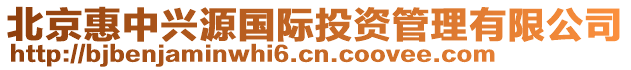 北京惠中興源國際投資管理有限公司