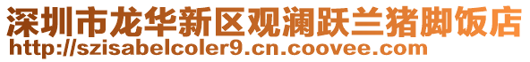 深圳市龍華新區觀瀾躍蘭豬腳飯店