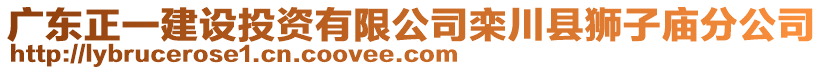 廣東正一建設投資有限公司欒川縣獅子廟分公司