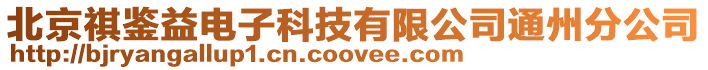 北京祺鑒益電子科技有限公司通州分公司