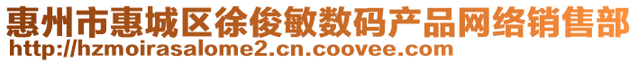 惠州市惠城區(qū)徐俊敏數(shù)碼產(chǎn)品網(wǎng)絡(luò)銷售部