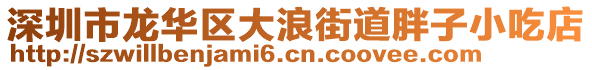 深圳市龙华区大浪街道胖子小吃店