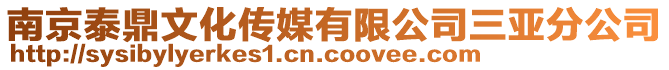 南京泰鼎文化傳媒有限公司三亞分公司