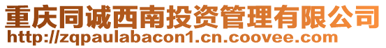 重慶同誠西南投資管理有限公司