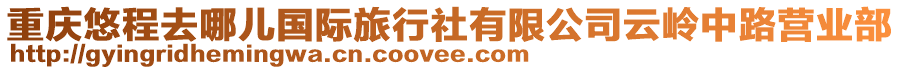 重慶悠程去哪兒國(guó)際旅行社有限公司云嶺中路營(yíng)業(yè)部