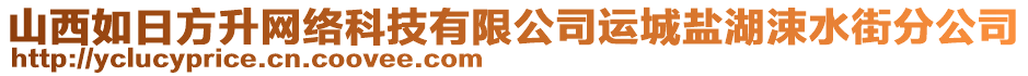 山西如日方升網(wǎng)絡(luò)科技有限公司運城鹽湖涑水街分公司