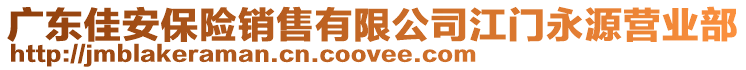 廣東佳安保險銷售有限公司江門永源營業(yè)部