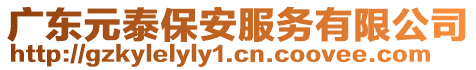 廣東元泰保安服務(wù)有限公司