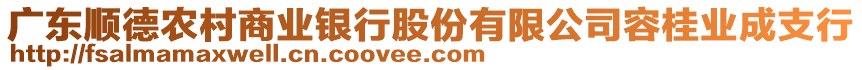 廣東順德農(nóng)村商業(yè)銀行股份有限公司容桂業(yè)成支行
