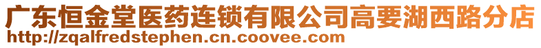 廣東恒金堂醫藥連鎖有限公司高要湖西路分店