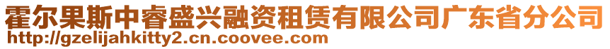 霍爾果斯中睿盛興融資租賃有限公司廣東省分公司