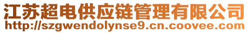 江蘇超電供應鏈管理有限公司