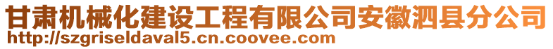 甘肅機(jī)械化建設(shè)工程有限公司安徽泗縣分公司