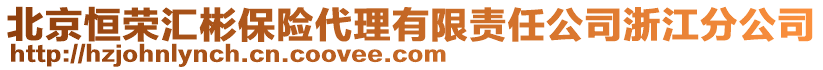 北京恒榮匯彬保險代理有限責(zé)任公司浙江分公司