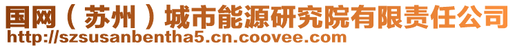 國(guó)網(wǎng)(蘇州)城市能源研究院有限責(zé)任公司