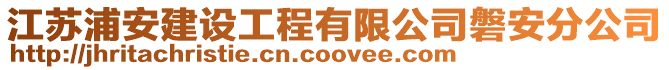 江蘇浦安建設工程有限公司磐安分公司