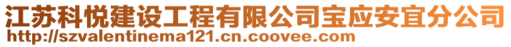 江蘇科悅建設工程有限公司寶應安宜分公司