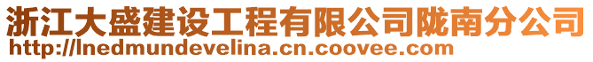 浙江大盛建設(shè)工程有限公司隴南分公司