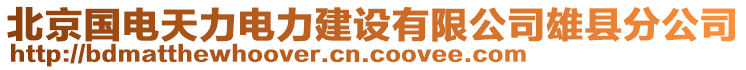 北京國(guó)電天力電力建設(shè)有限公司雄縣分公司