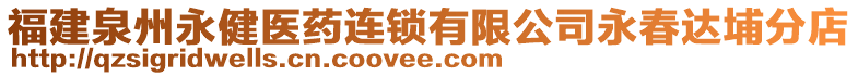 福建泉州永健醫(yī)藥連鎖有限公司永春達(dá)埔分店