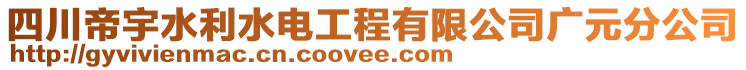 四川帝宇水利水電工程有限公司廣元分公司