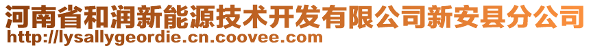 河南省和潤新能源技術開發(fā)有限公司新安縣分公司