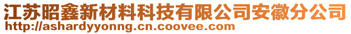 江蘇昭鑫新材料科技有限公司安徽分公司