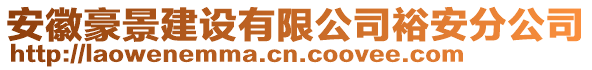 安徽豪景建設(shè)有限公司裕安分公司