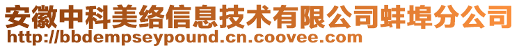 安徽中科美絡(luò)信息技術(shù)有限公司蚌埠分公司