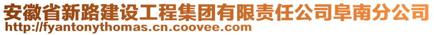 安徽省新路建設工程集團有限責任公司阜南分公司