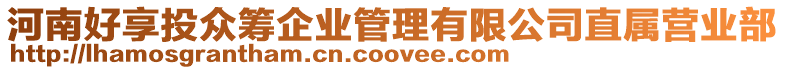 河南好享投眾籌企業(yè)管理有限公司直屬營業(yè)部