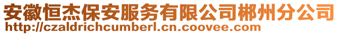 安徽恒杰保安服務(wù)有限公司郴州分公司