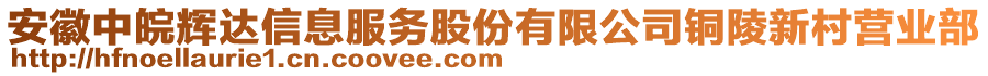 安徽中皖輝達信息服務股份有限公司銅陵新村營業部