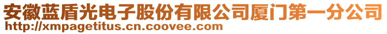 安徽藍盾光電子股份有限公司廈門第一分公司