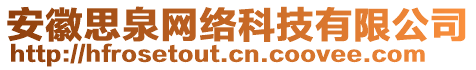 安徽思泉網(wǎng)絡(luò)科技有限公司