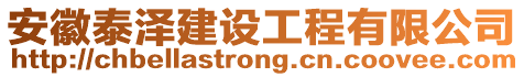 安徽泰澤建設(shè)工程有限公司