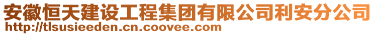 安徽恒天建設(shè)工程集團(tuán)有限公司利安分公司