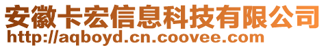 安徽卡宏信息科技有限公司