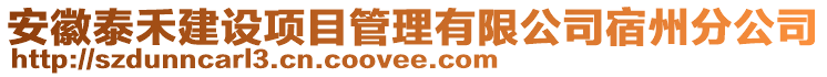 安徽泰禾建設(shè)項目管理有限公司宿州分公司