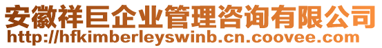 安徽祥巨企業(yè)管理咨詢有限公司