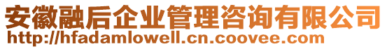 安徽融后企業(yè)管理咨詢有限公司