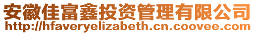 安徽佳富鑫投資管理有限公司