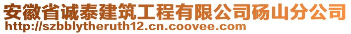 安徽省誠泰建筑工程有限公司碭山分公司