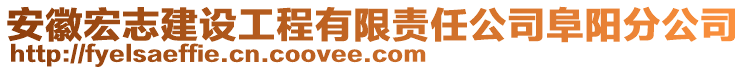 安徽宏志建設(shè)工程有限責(zé)任公司阜陽(yáng)分公司