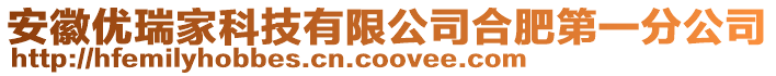 安徽優(yōu)瑞家科技有限公司合肥第一分公司