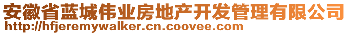 安徽省藍(lán)城偉業(yè)房地產(chǎn)開發(fā)管理有限公司