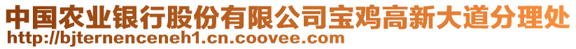 中國(guó)農(nóng)業(yè)銀行股份有限公司寶雞高新大道分理處